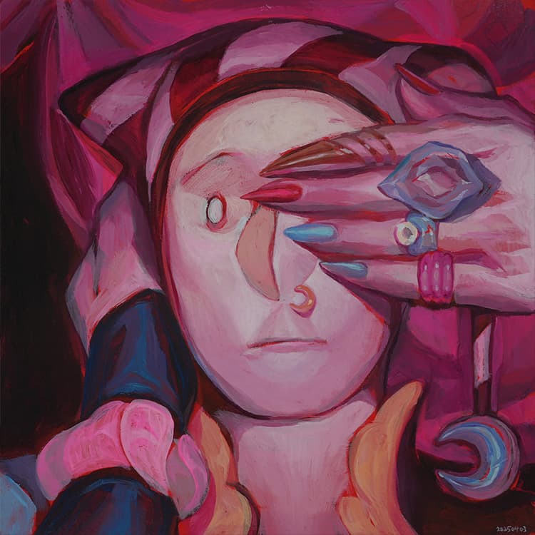 Example anonymous 8x8 artwork from Art Incognito 2025